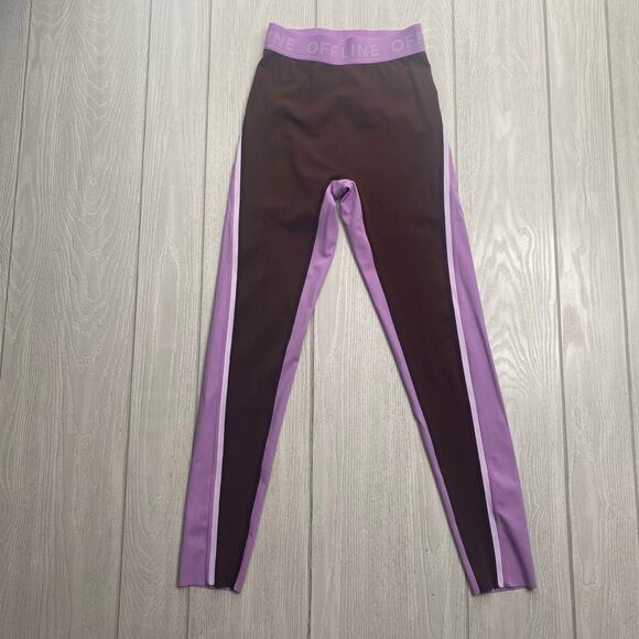 Aerie Offline Women's Brown & Purple Hi-Rise 7/8 Leggings Size Small - Picture 1 of 9